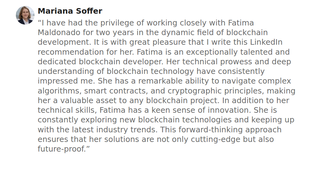 Recommendation from Mariana Soffer